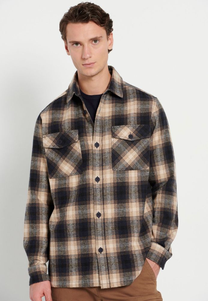 Oversized καρό flannel overshirt πουκάμισο