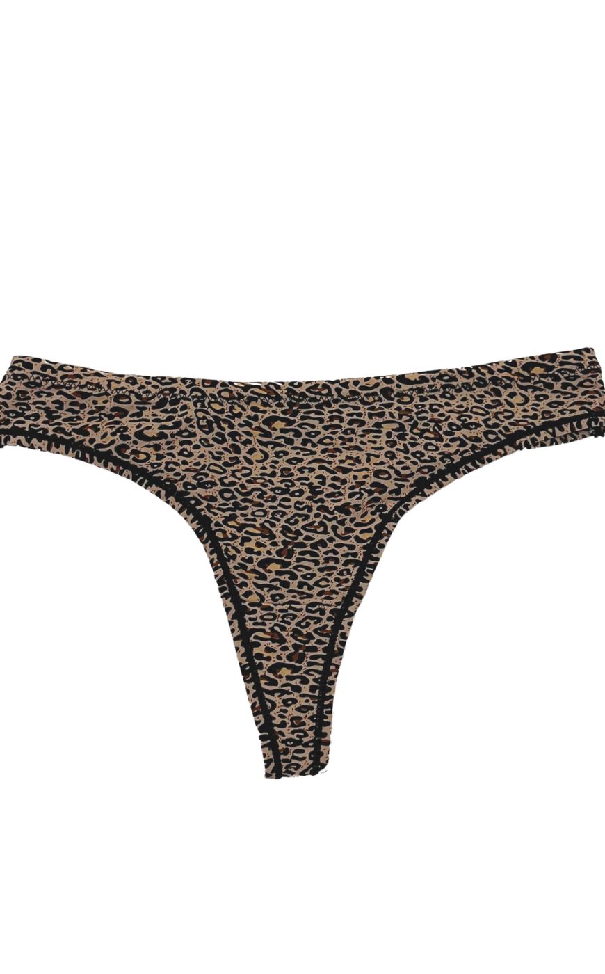 Κιλοτάκι String σε Animal Print - Μαύρο-Καφέ - LC4062-Μαύρο Καφέ-XL