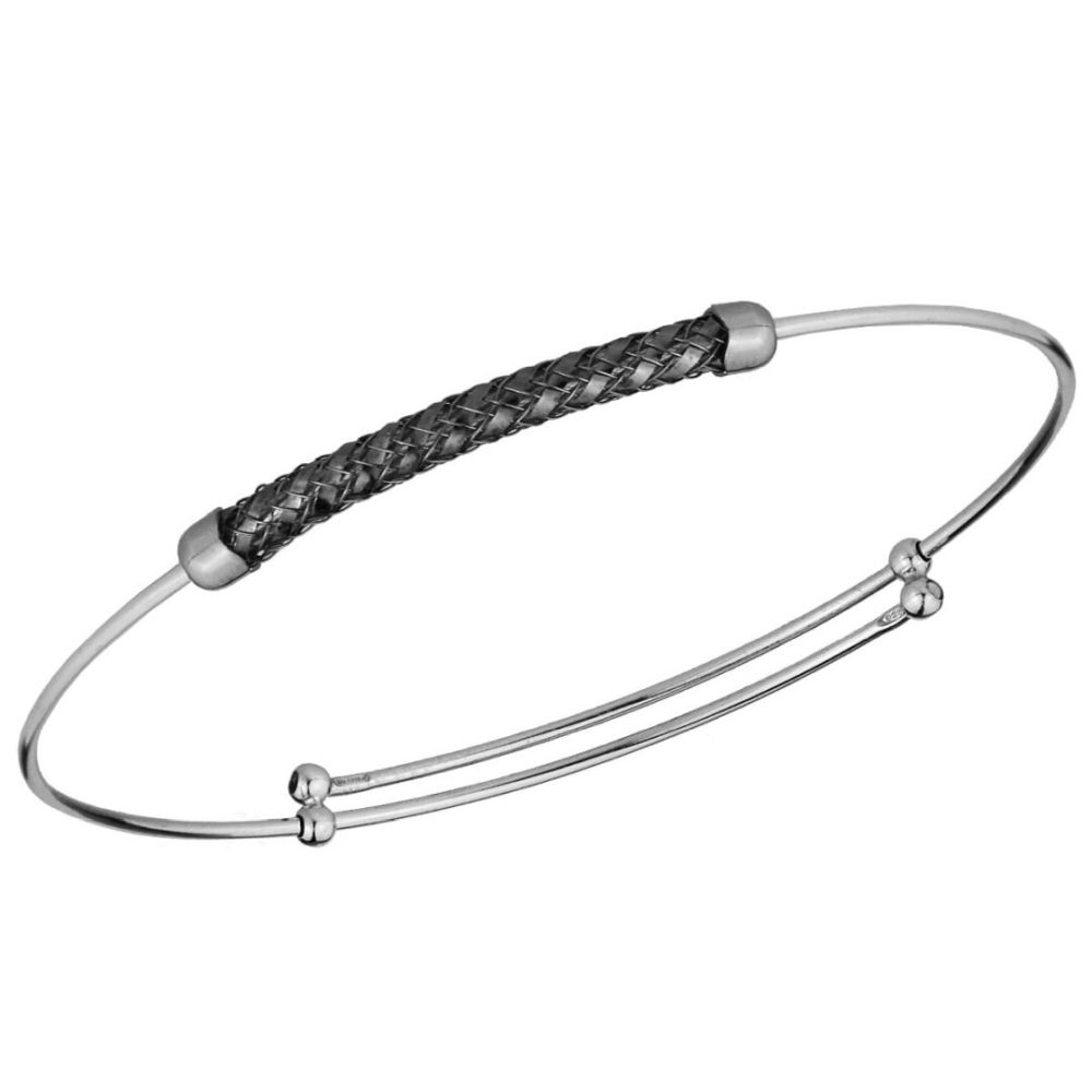 Bangle Βραχιόλι από ασήμι 925° «Ψάθα»