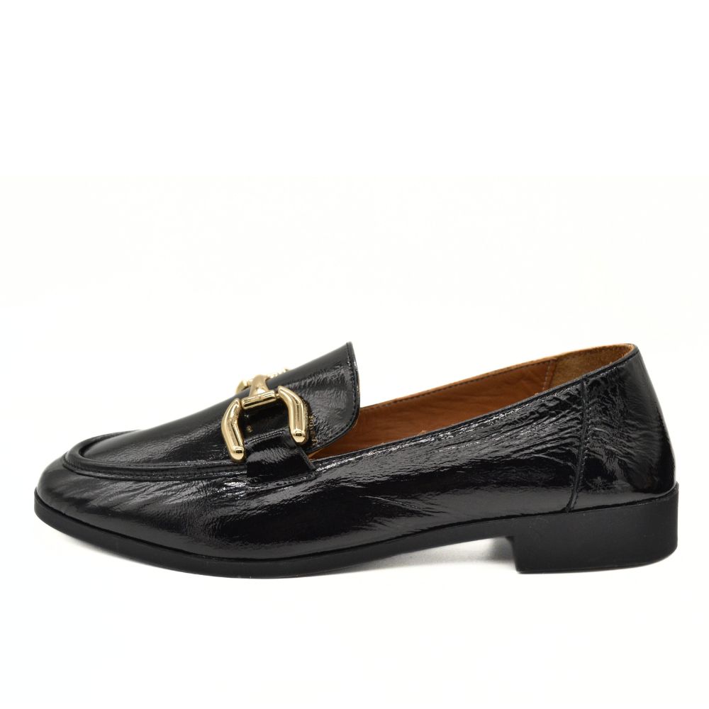 HAWKINS ΓΥΝΑΙΚΕΙΟ ΔΕΡΜΑΤΙΝΟ LOAFER ROM06 BLACK PATENT