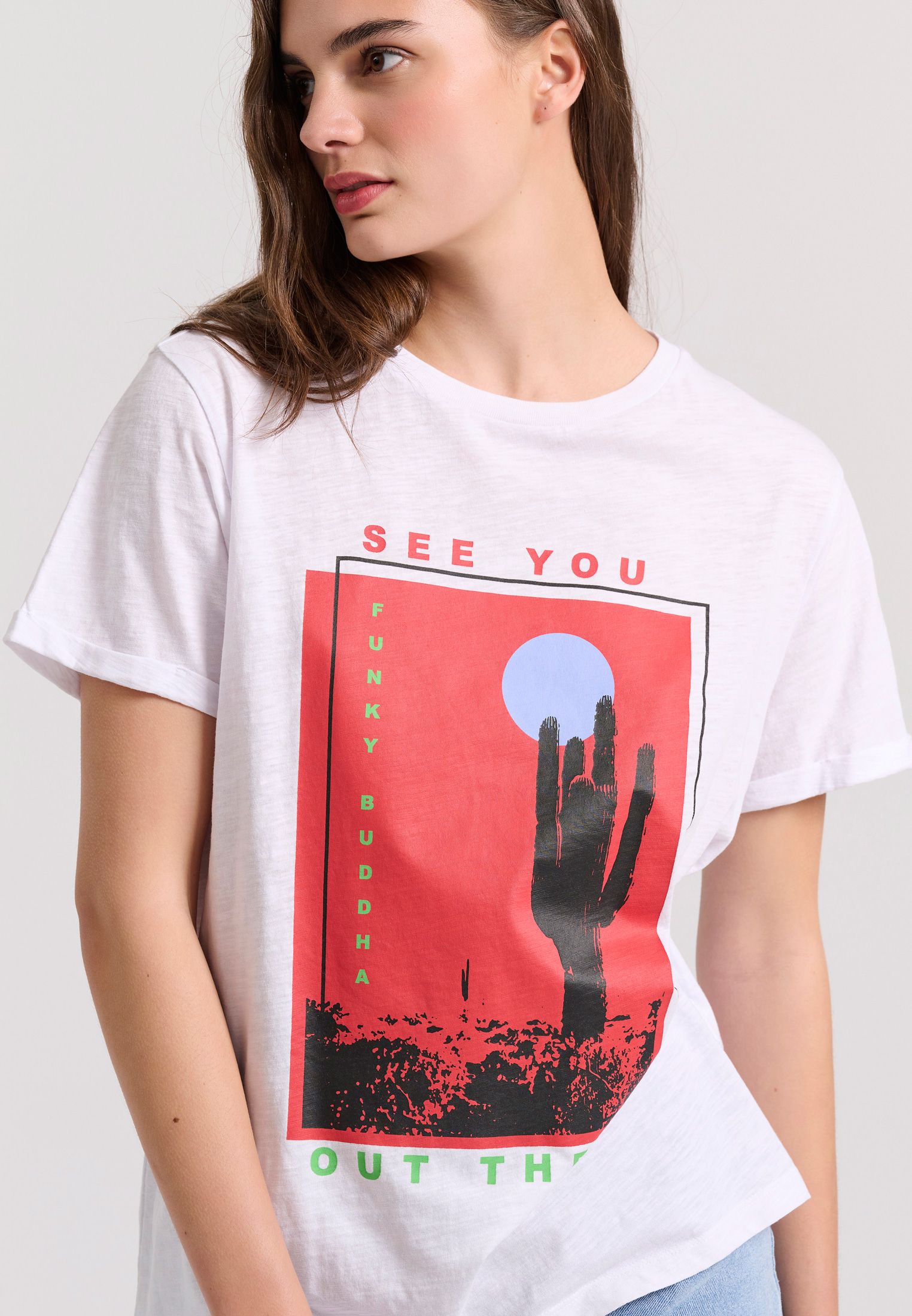 Γυναικείο t-shirt με desert artwork τύπωμα