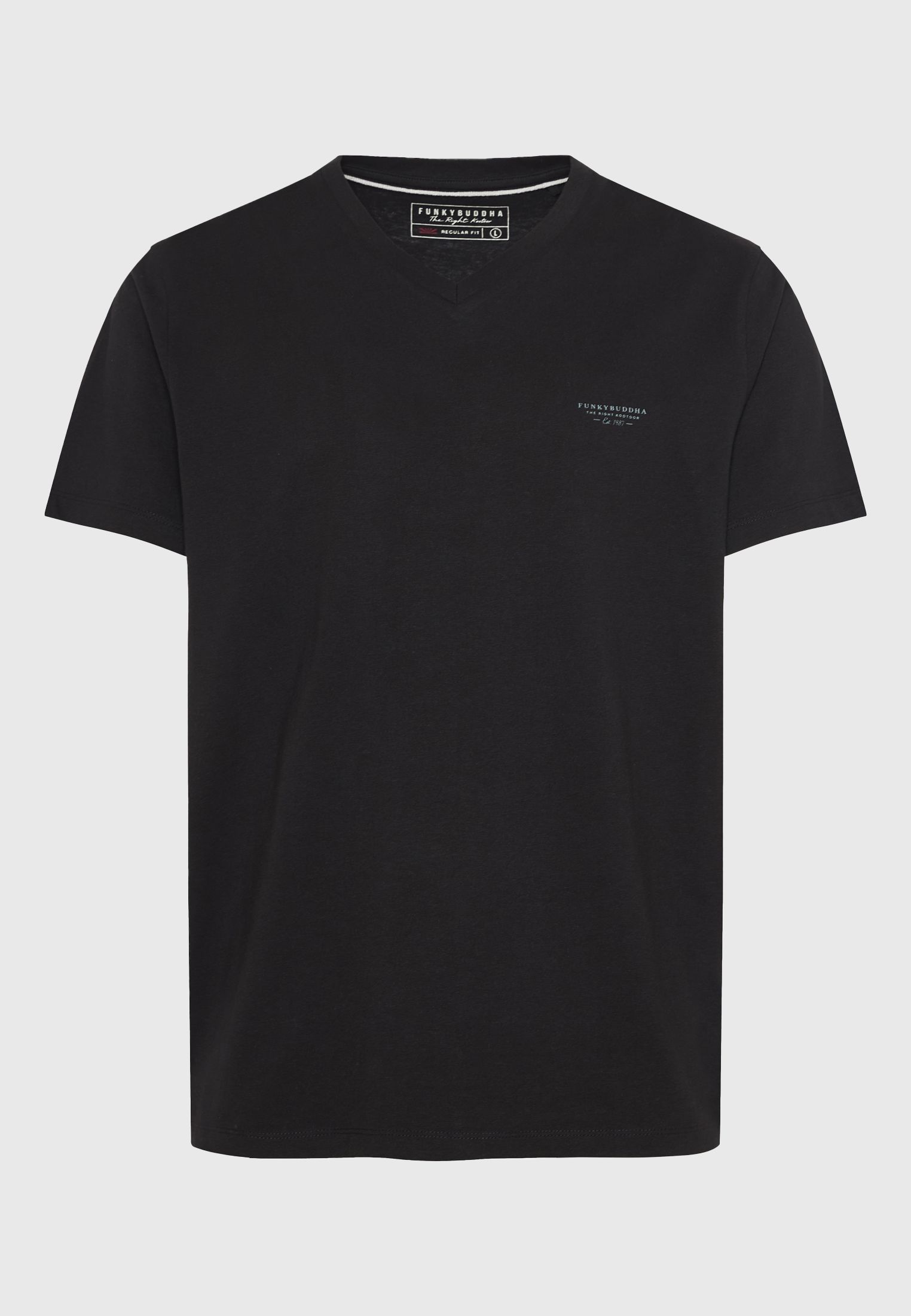 V-neck t-shirt με logo στο στήθος