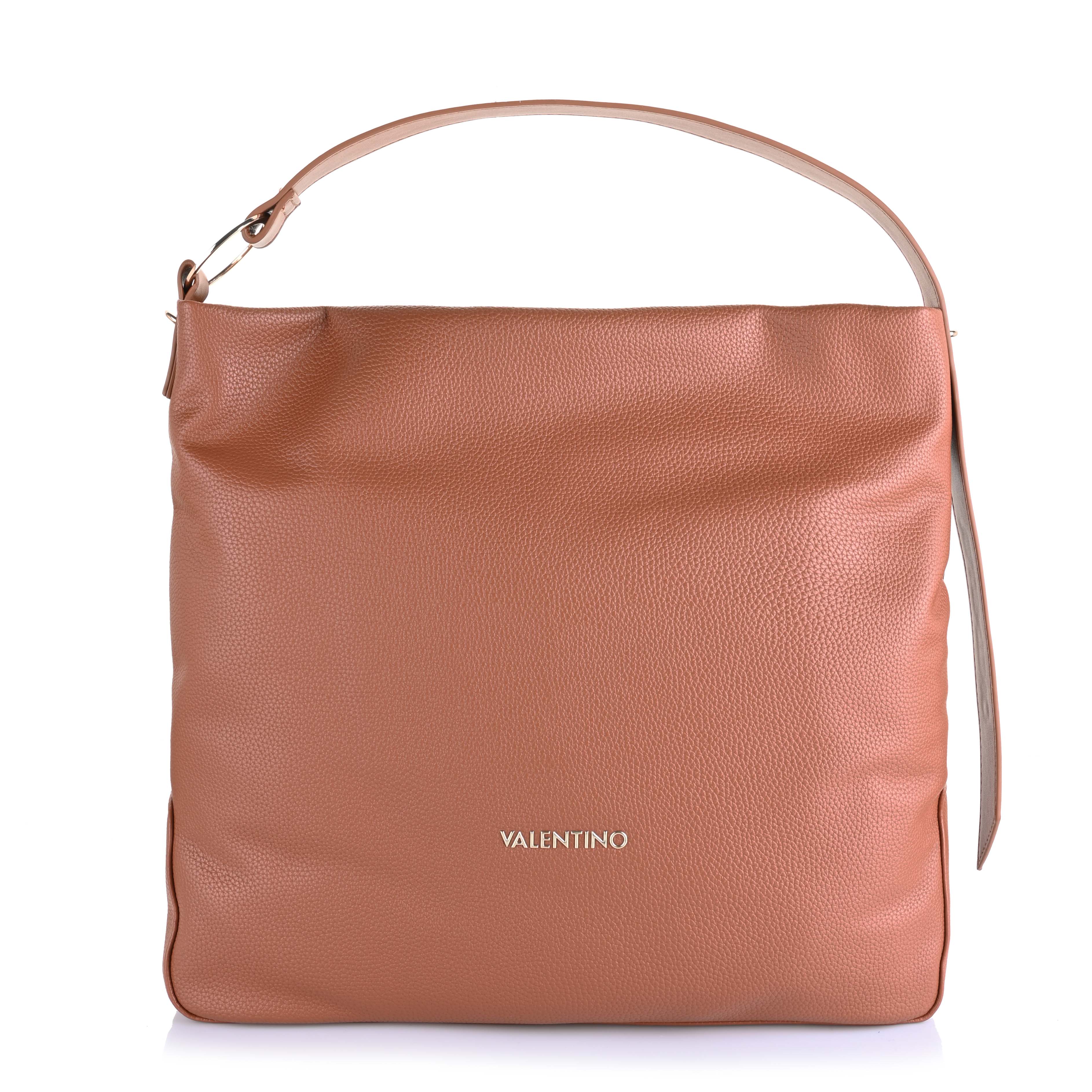 Τσάντα Ώμου-Tote Valentino VBS8NH07 Peonies Re 089 Cuoio