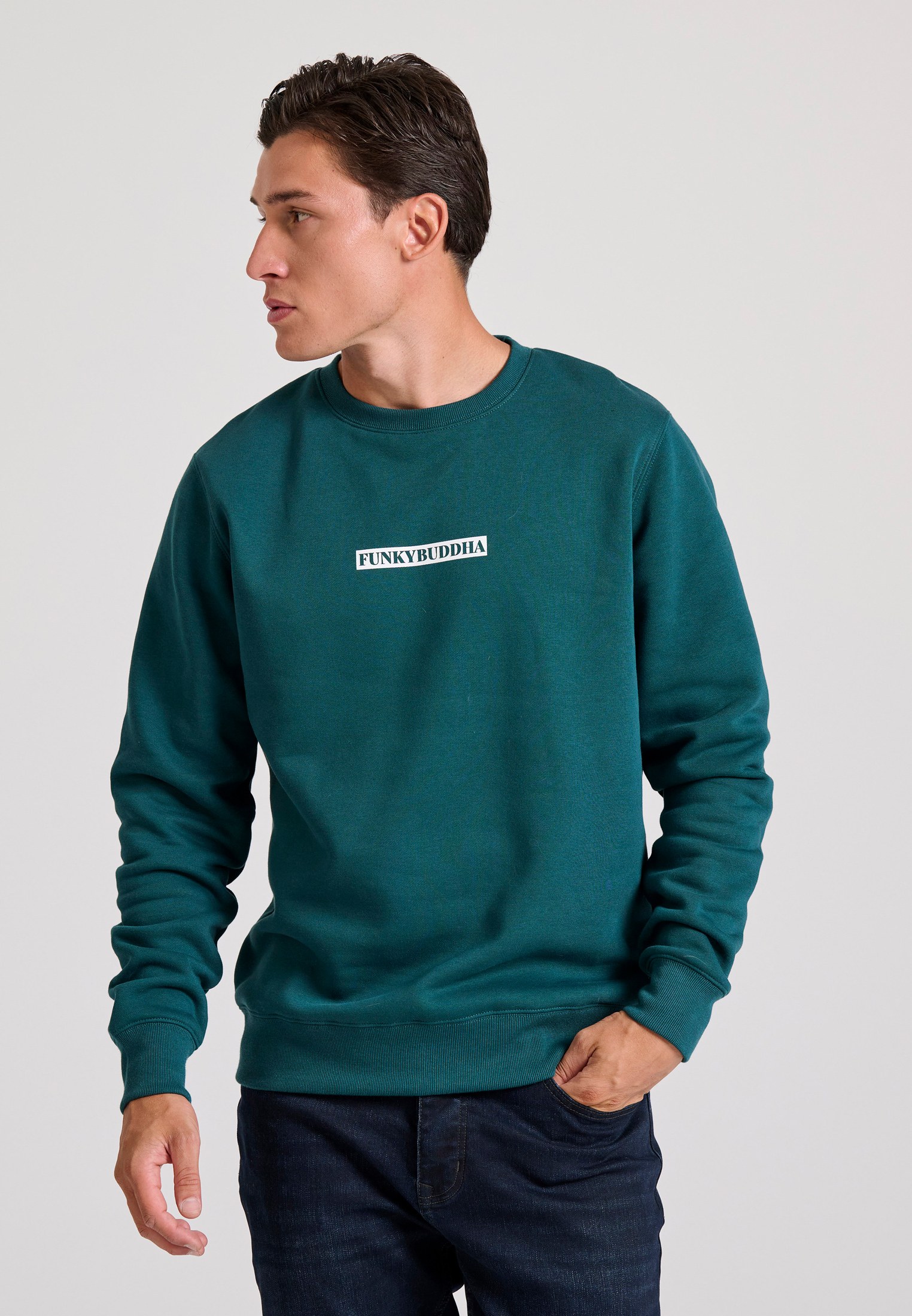 Relaxed fit φούτερ με τύπωμα στην πλάτη
