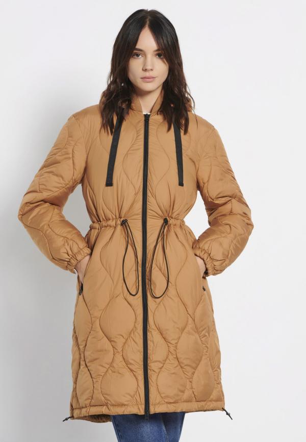 Relaxed fit puffer μπουφάν με αποσπώμενη κουκούλα
