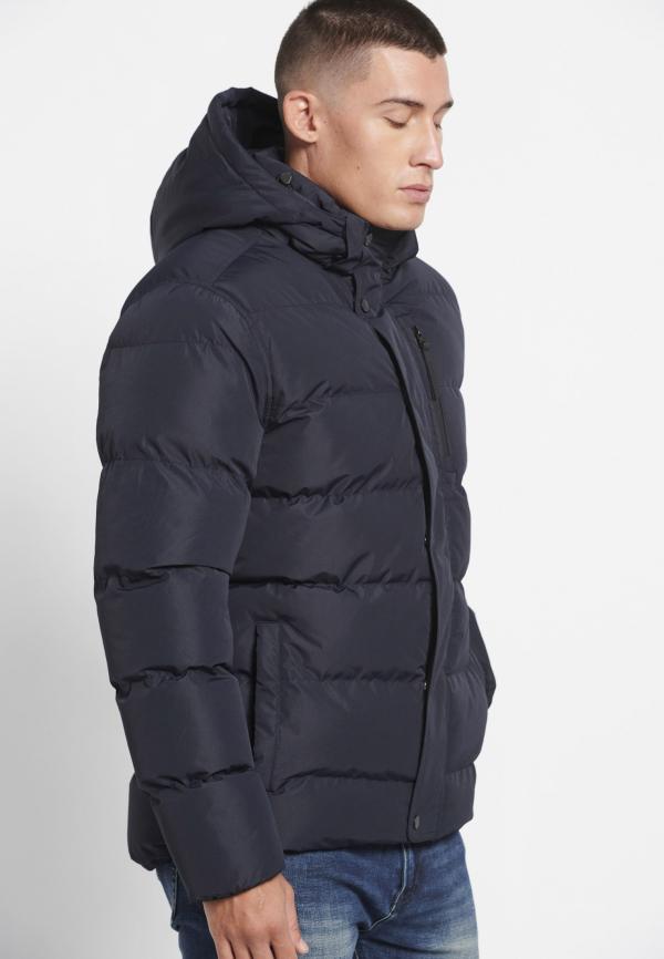 Ανδρικό puffer μπουφάν με αποσπώμενη κουκούλα