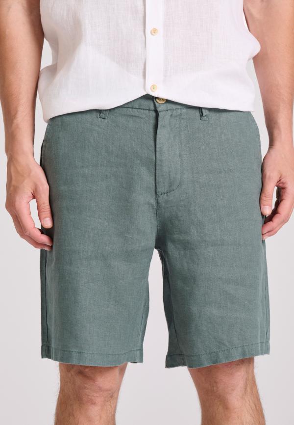 Comfort fit λινή chino βερμούδα
