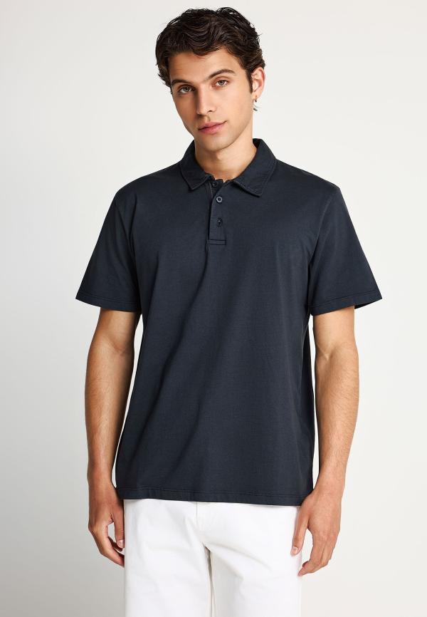 Garment dyed πόλο μπλούζα