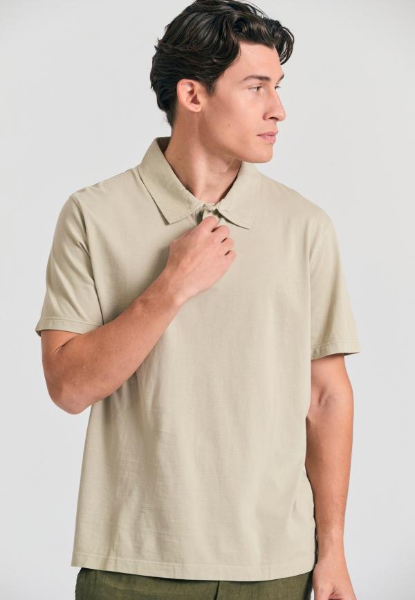 Garment dyed πόλο μπλούζα