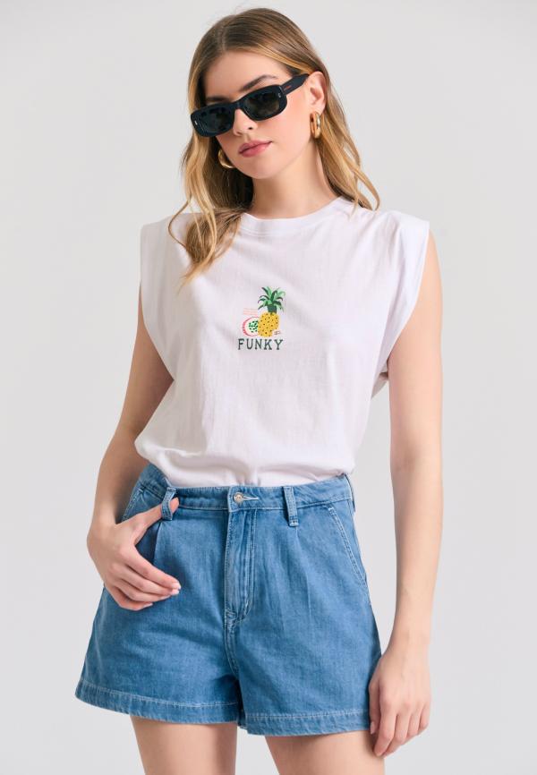 Γυναικείο t-shirt με vintage τύπωμα στην πλάτη