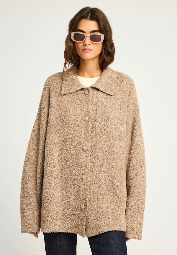 Γυναικεία ζακέτα σε fleece ύφανση με κουμπιά