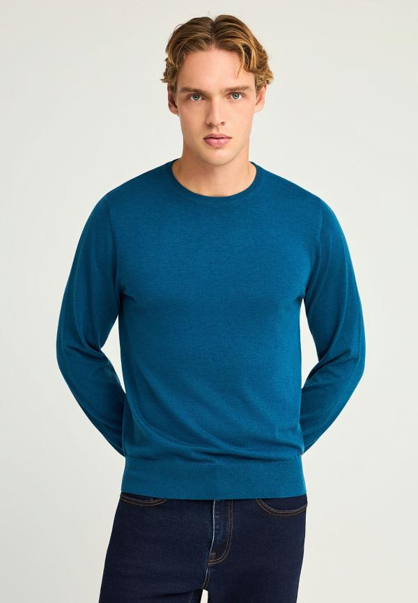 Regular fit πλεκτή μπλούζα σε μελανζέ πλέξη