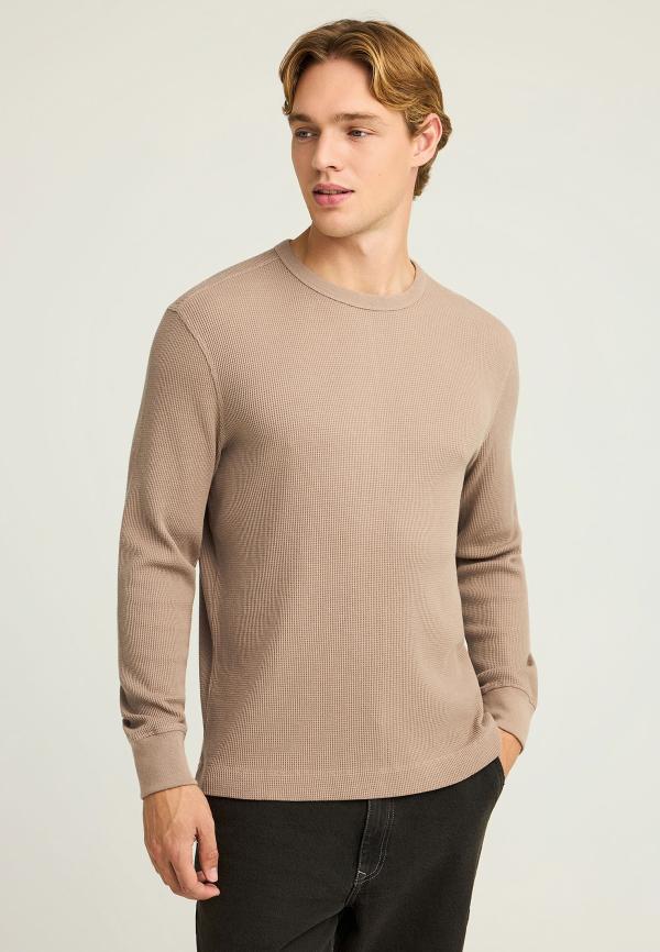 Relaxed fit μονόχρωμη μακρυμάνικη μπλούζα