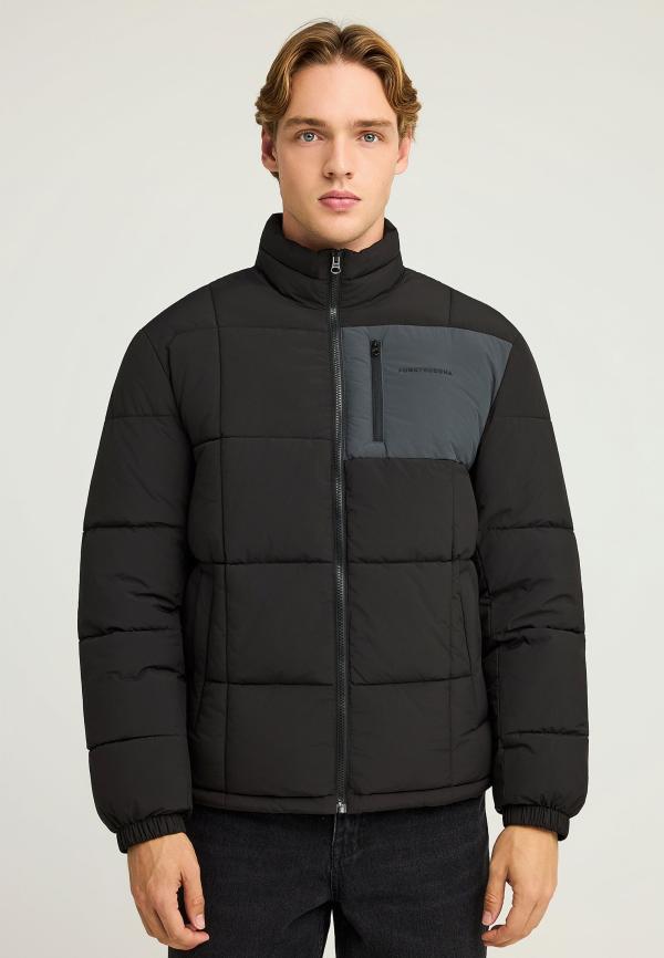 Ανδρικό μονόχρωμο puffer μπουφάν