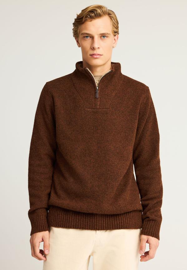 Ανδρικό half-zip πλεκτό πουλόβερ