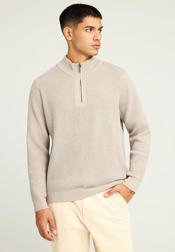 Ανδρικό half-zip πλεκτό πουλόβερ